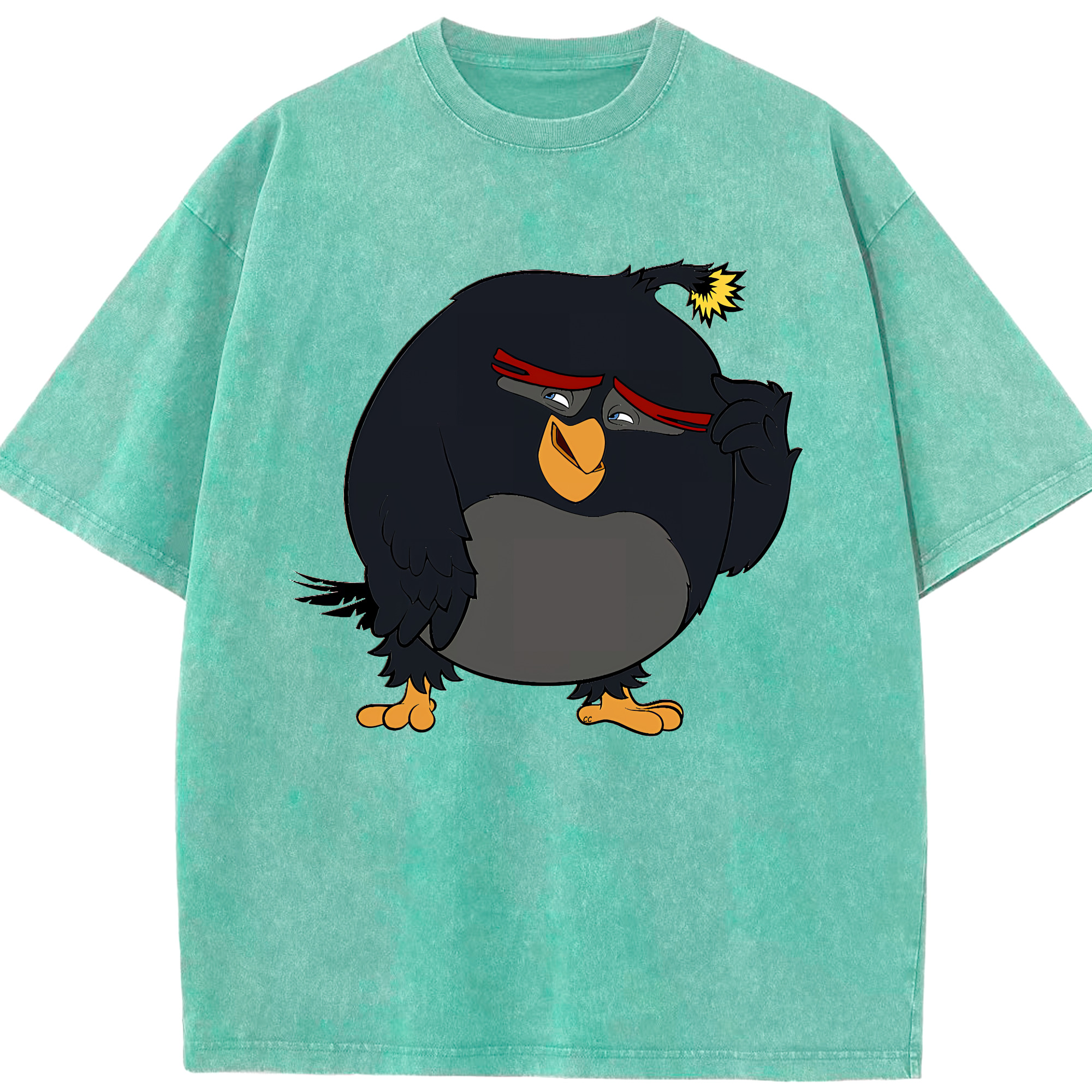 （画像用） Angry Birds アングリーバード 綿100% ヴィンテージ風 半袖Tシャツ（フロントプリント）